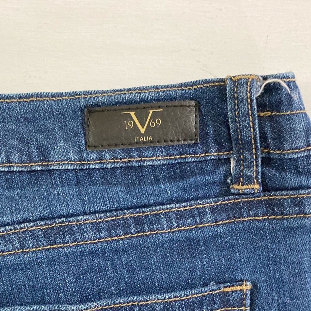 Versace 19V69 Italia Jeans Womens 31 Distressed Blue Denim Designer - Picture 6 of 13